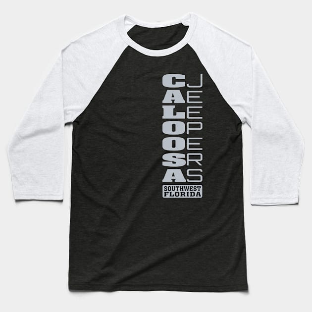 Silver Vertical Logo Baseball T-Shirt by Caloosa Jeepers 